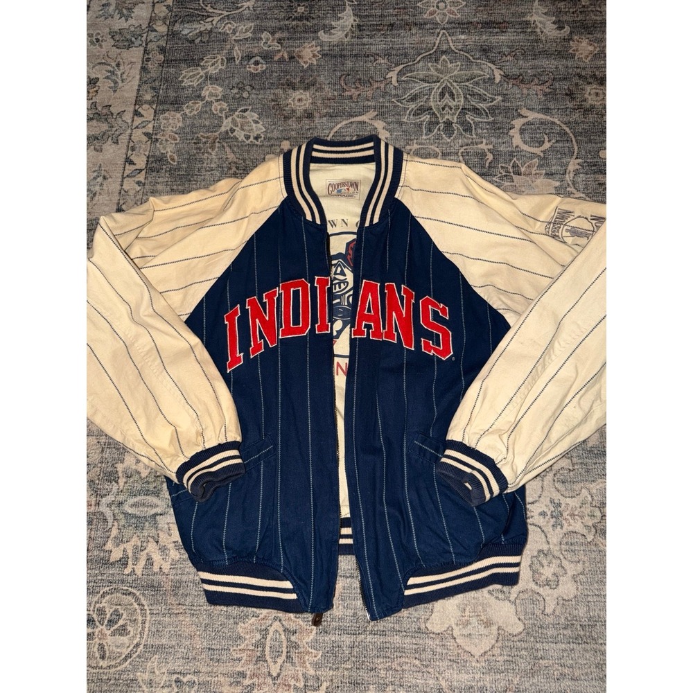 Vintage Cooperstown MLB Cleveland Indians Reversible Bomber Jacket Baseball